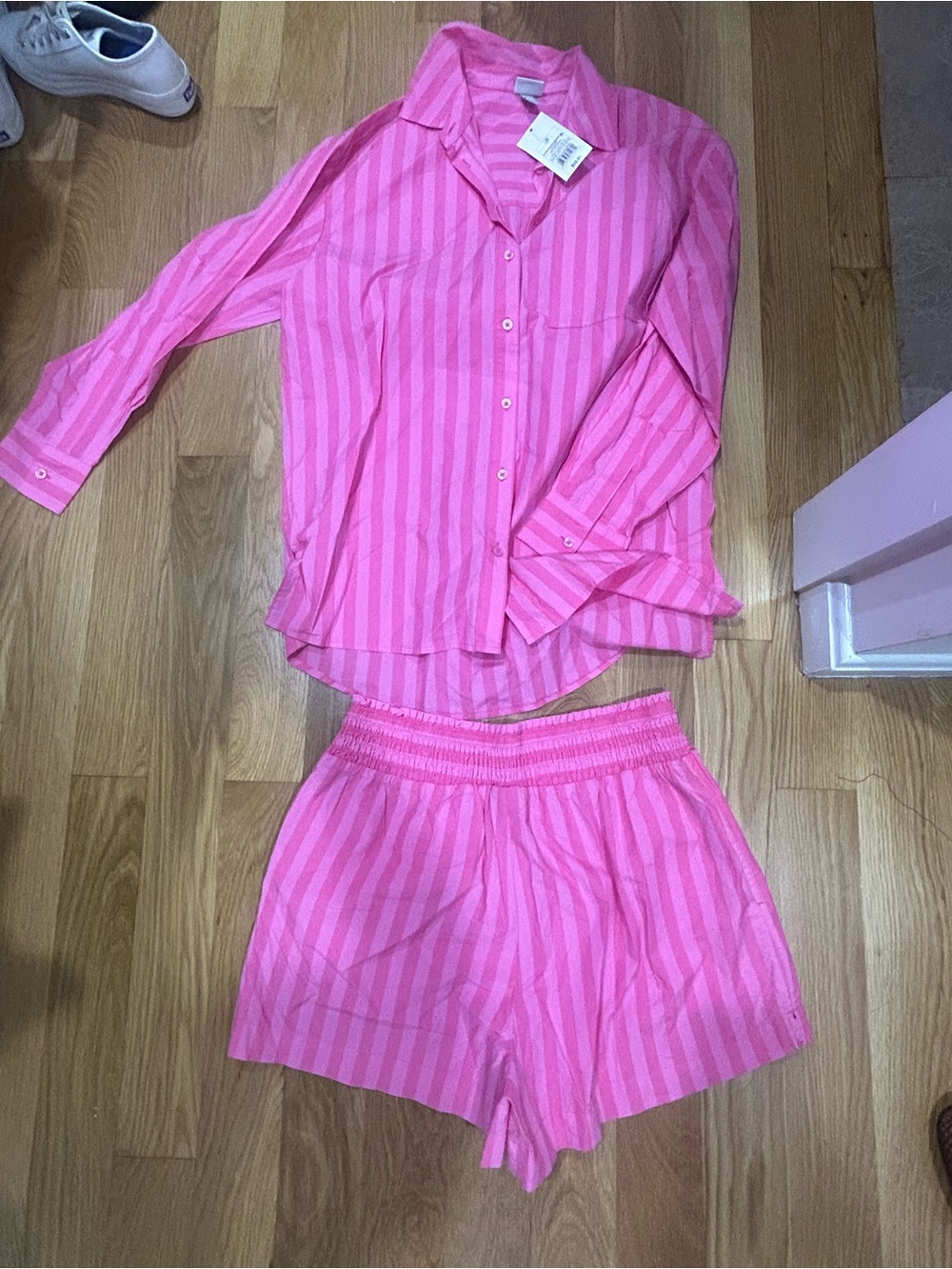 a new day Pink Striped Shirt